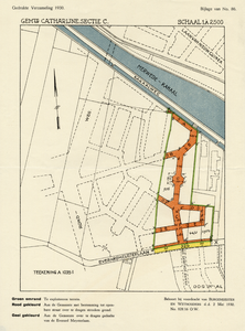 212066 Plattegrond van het terrein tussen het Merwedekanaal en de Everard Meijsterlaan te Utrecht; met weergave van het ...